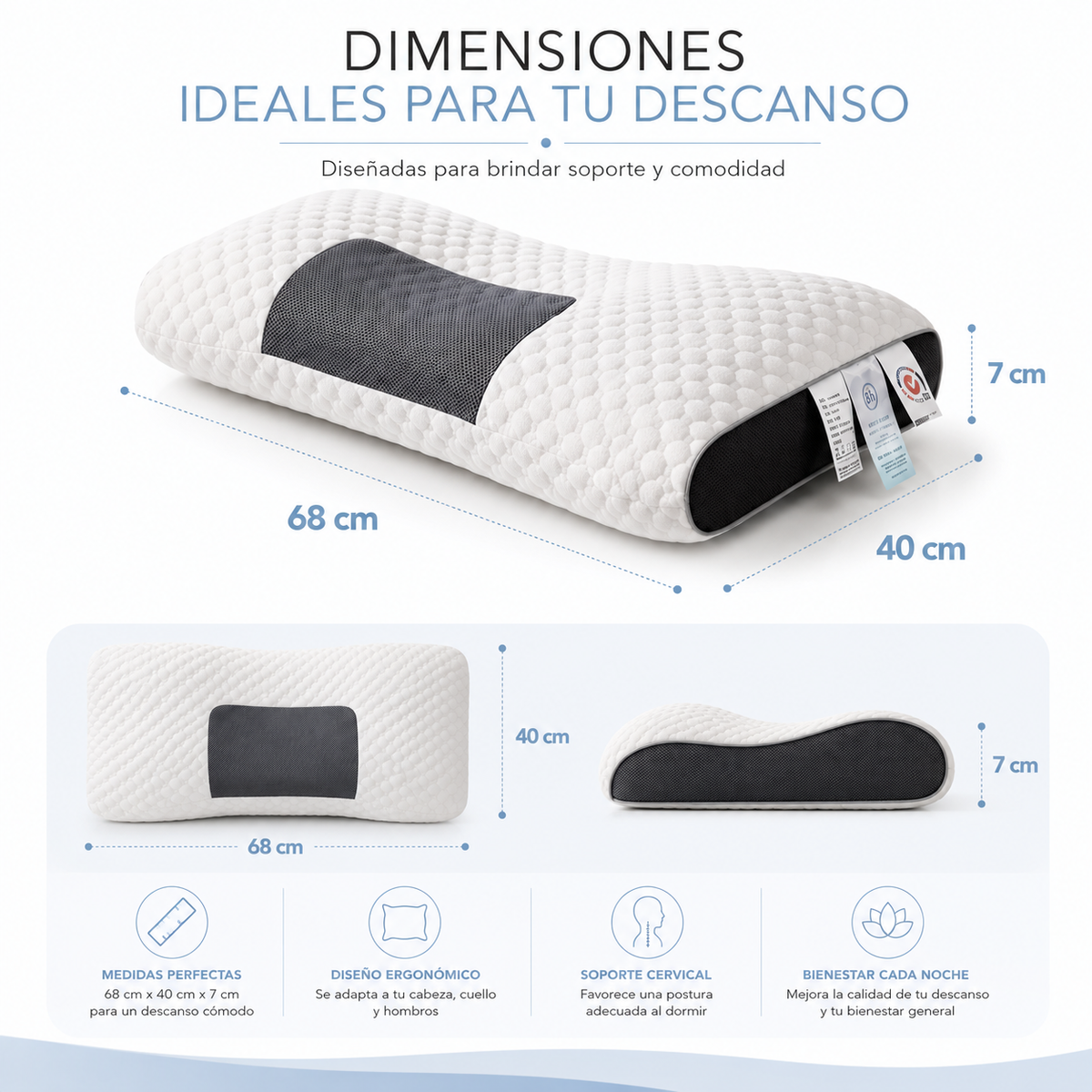 ALMOHADA ERGONÓMICA ORTOPEDICA PACK2
